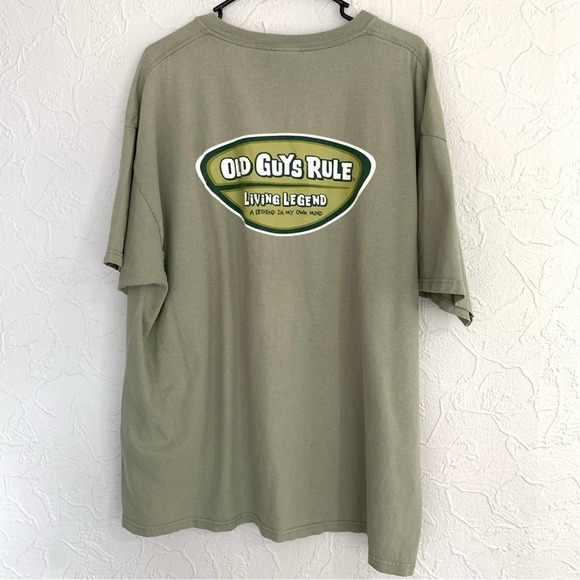 MENS OLD GUYS RULE LEGEND IN MY MIND OLIVE XXL TEE SHIRT - Picture 2 of 5